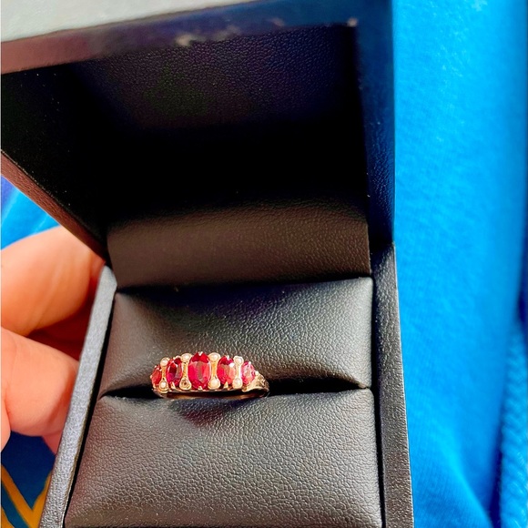 Antique 14k Ruby seed pearl 1.50ct cocktail ring. US 6 1/4. - Picture 5 of 9